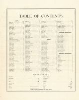 Table of Contents, Noble County 1874
